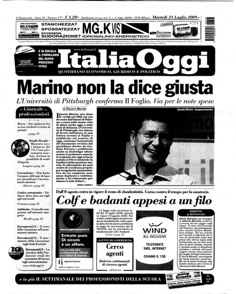 Italia oggi : quotidiano di economia finanza e politica